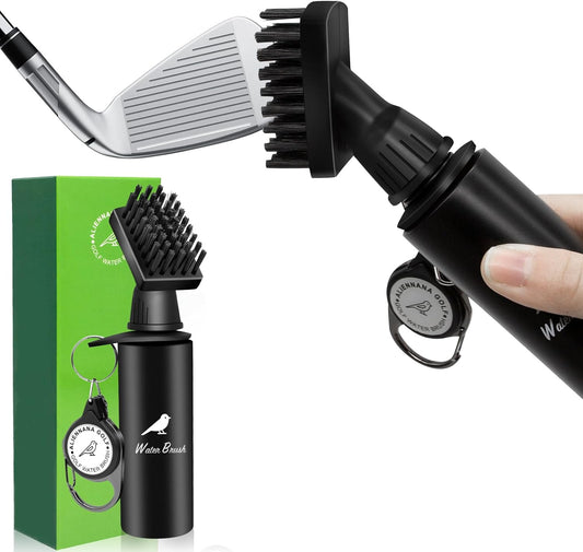 Golf Water Brush Pro Golf Club Cleaner Brush with Squeeze Water Bottle Holds 4 Ounces of Water - Golf Club Head Groove Cleaner, Golf Ball Cleaner, Shoe Brush, Golf Bag Accessories