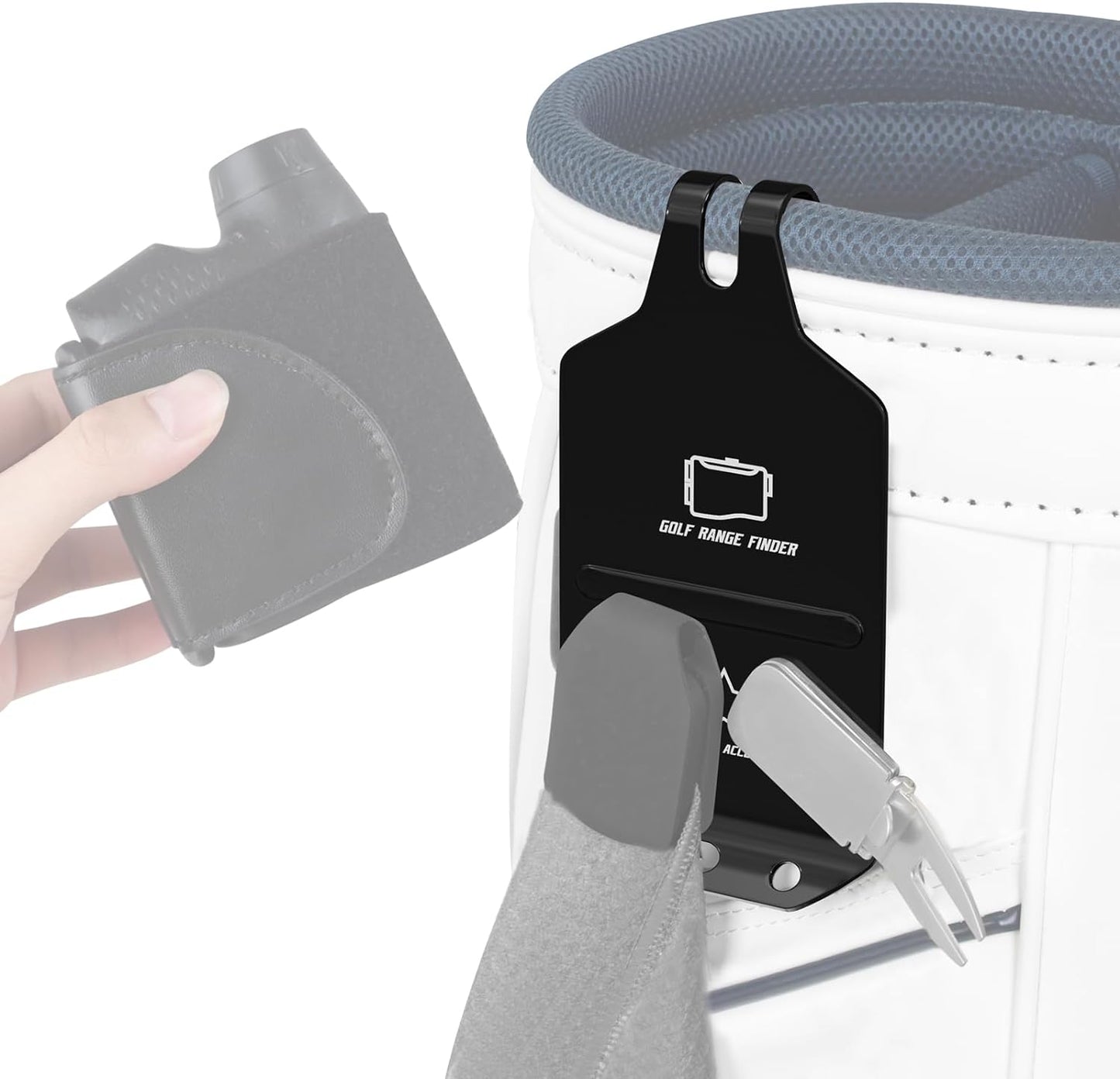 Golf Bag Metal Landing Pad- Golf Bag Attachment for Magnetic Products, Metal Bag Clip Easily Access Magnetic Golf Accessories with Convenient Positioning on Your Golf Bag