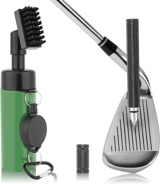 Golf Club Cleaner Brush Set with Groove Sharpener Tool & Pro Golf Club Brush Hold 5oz of Water, Golf Cleaning Brush with Squeeze Water Bottle/Nylon Bristles, Essentials Golf Accessories for Men