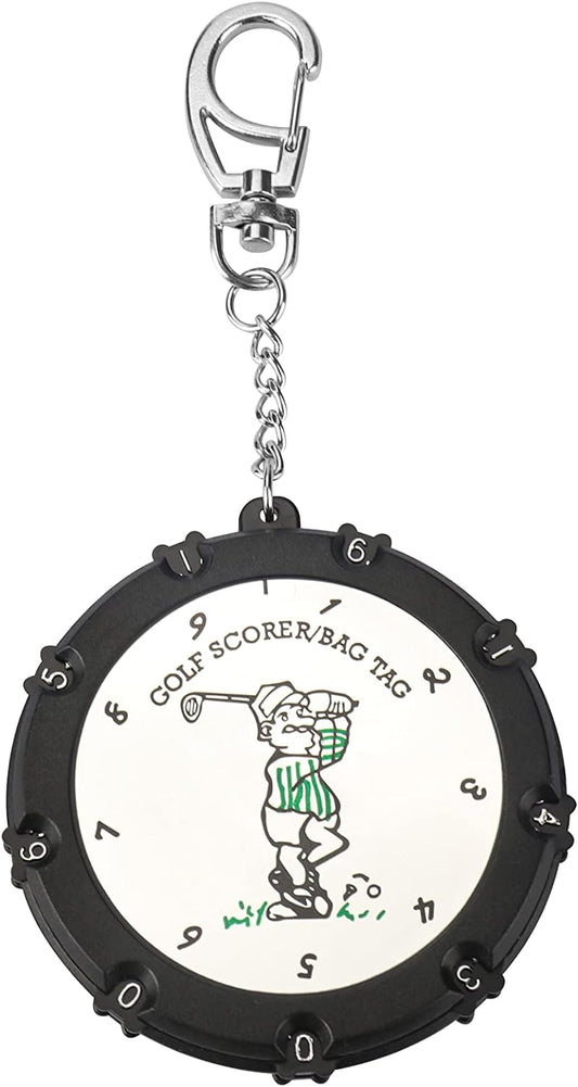 Golf Score Counter 18 Holes Golf Score Stroke Shot Counter Keeper Round Scoring Tag with Clip Keychain