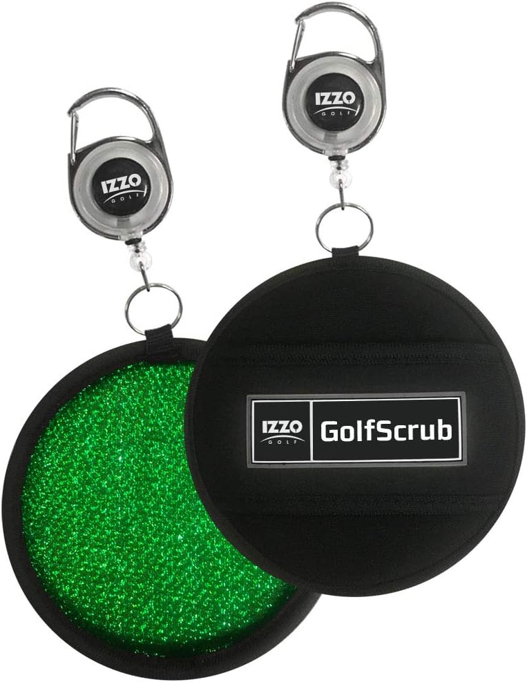 IZZO Golf Club Scrub and Golf Ball Cleaner, Black/Green