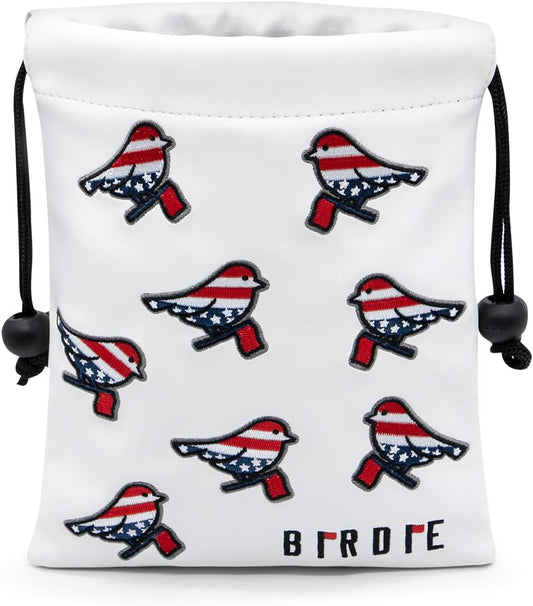 Golf Valuables Pouch, Leather Golf Tee Pouch with Drawstring Closure Golf Ball Tee Handbag Portable Golf Accessories