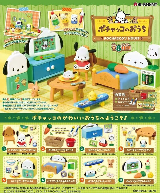 RE-MENT Pochacco'S House 8 Pcs Complete Box