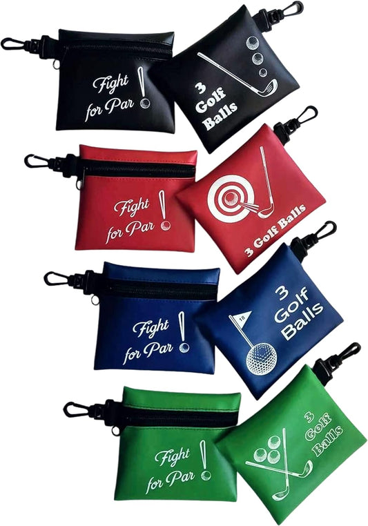 Golf Ball Bag Pouch, 4 pcs Value Package. Golf Accessories Bag Golf Turf Divot Tools Case Golf Tees Bag Ball Markers Pouch Small Golf Items Bag Golf Carry Bag [Golf Balls Not Included]
