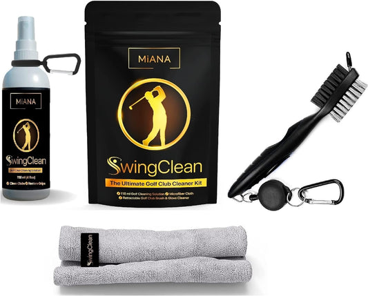 Golf Club Cleaner Accessories Premium Groove Brass Brush Spray Towel Set Cleaning Kit