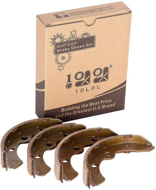 Golf Cart Replacement Brake Shoes Set (2Long, 2 Short) Fits Yamaha Select Club Car, E-Z-GO Models