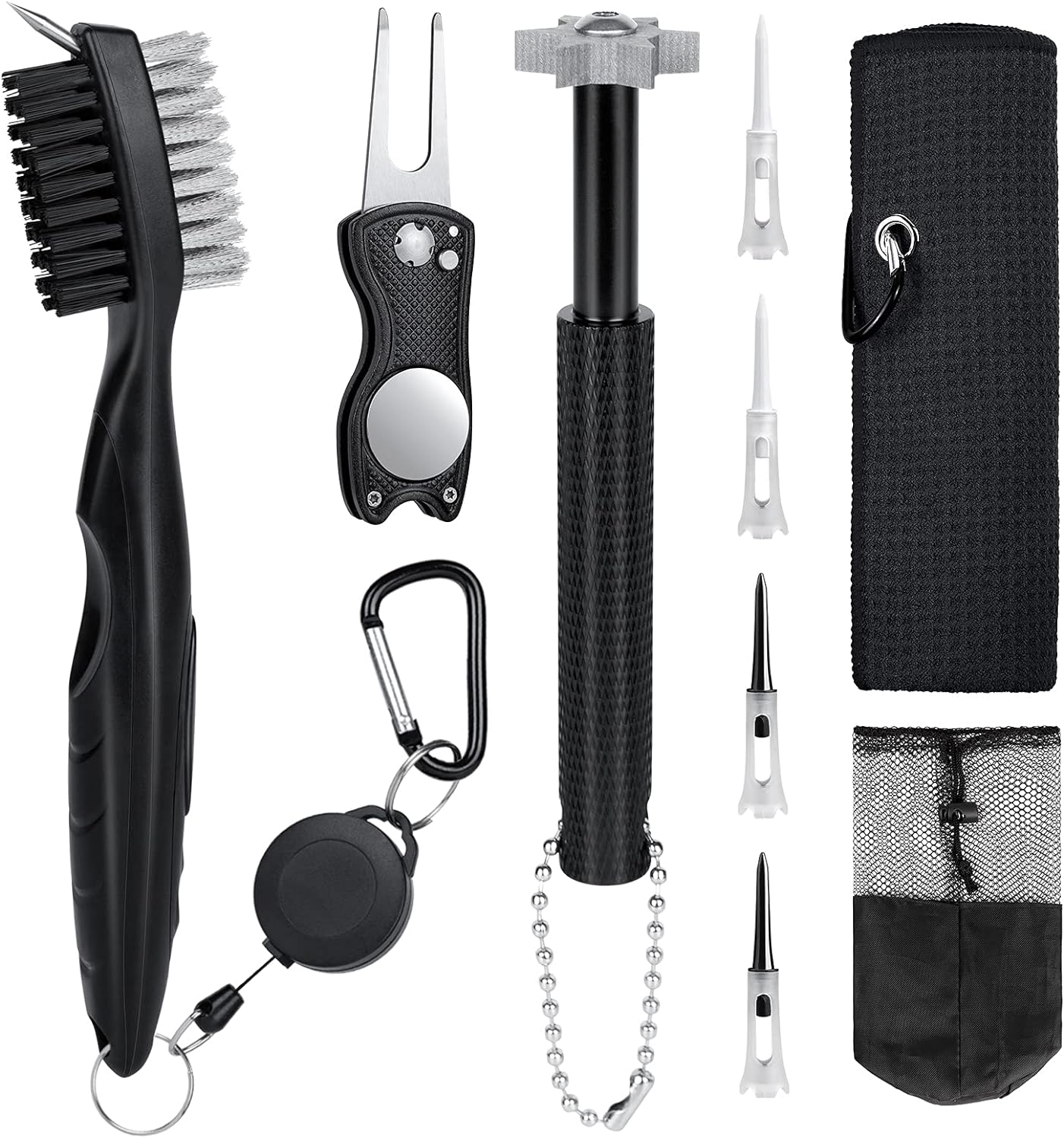 Golf Club Brush Groove Cleaner Tools,Golf Club Groove Cleaner Accessories Set, Golf Groove Cleaning Tool Great Gift for Men and Women for Golf Shoes/Golf Club/Golf/Golf Groove/Golf Irons