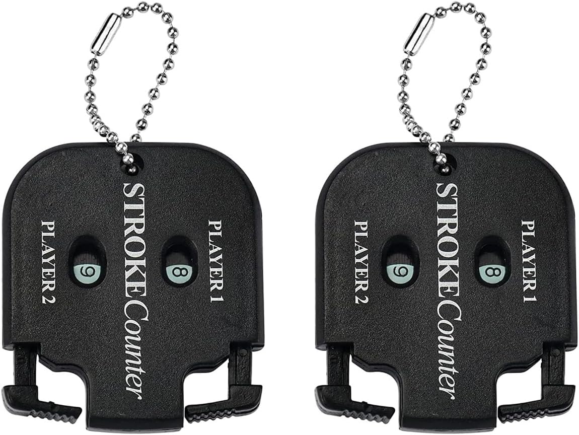 Mini Score Counter Golf Stroke Shot Putt Tally Keeper Number with Key Chain (Pack of 2)-Black