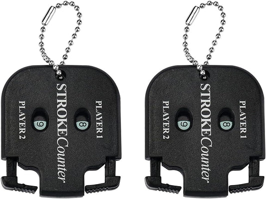 Mini Score Counter Golf Stroke Shot Putt Tally Keeper Number with Key Chain (Pack of 2)-Black