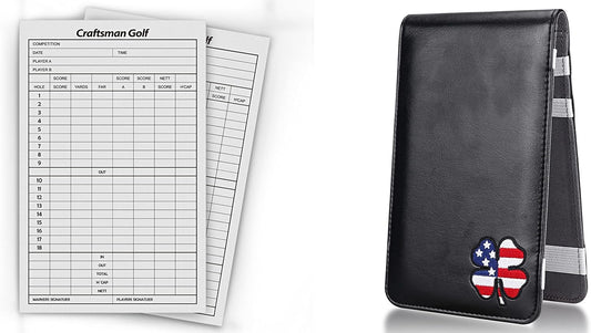Craftsman Golf US Clover Scorecard Holder + 10pcs Golf Scorecard Sheet