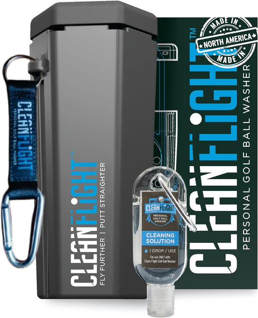 Premium Golf Ball Washer - Portable Cleaner for Golf Bag or Cart - Best Golf Accessories Gifts for Men & Women. (1Pack)