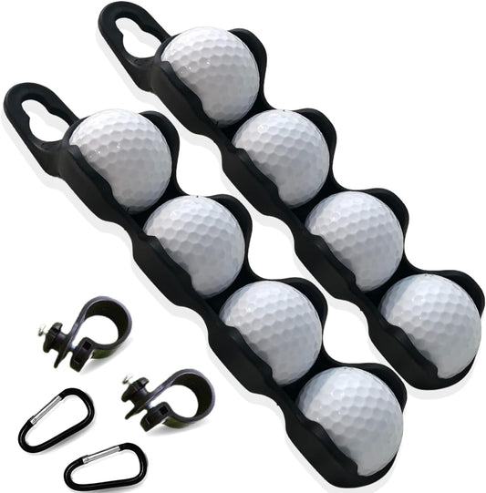 Golf Ball Holder - Holds 4 Golf Balls, Easy Attachment to Bag or Cart, Gift Accessories for Men and Women