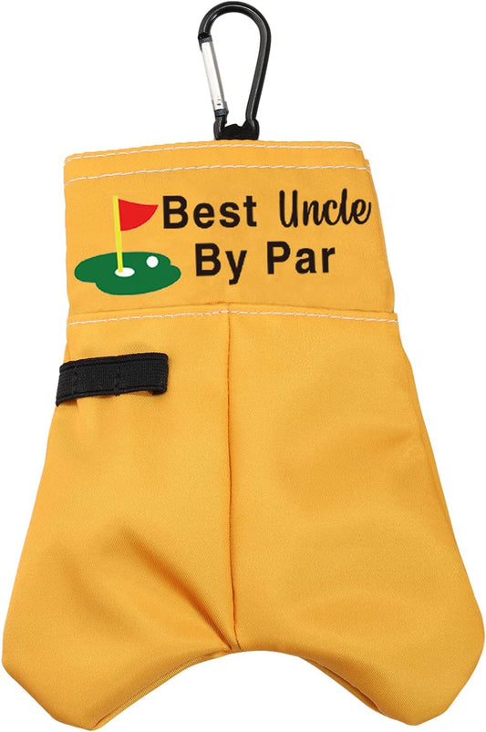 Funny Uncle Golf Gift Best Uncle By Par Golf Ball Storage Bag Golf Club Gift Ball Pouch Sack Gag Gift (Best Uncle By Par BS)
