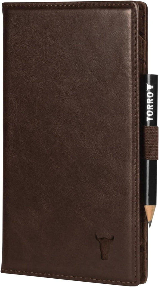 TORRO Regular Golf Scorecard Holder – Genuine Leather Golf Score Card Wallet with Card Slot and Pencil Loop