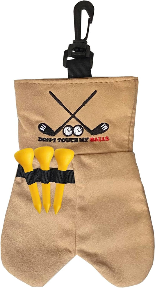 Golf Ball Funny Bag, Golf Ball Storage Pouch, Funny Print Golf Accessories Bag with Golf Tee Holder, Keychain, 6 Balls Capacity, Gift for Men Women