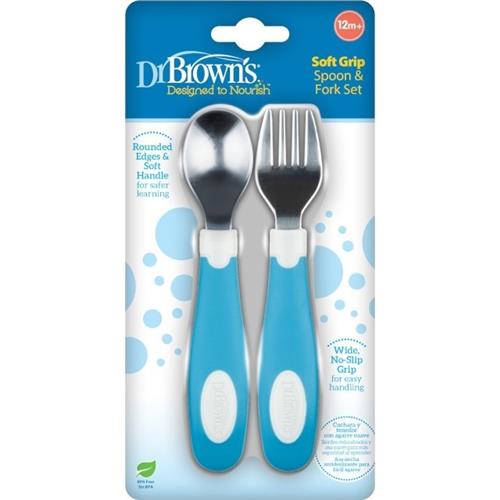 Dr Brown's Soft Grip Spoon & Fork Set 12m+
