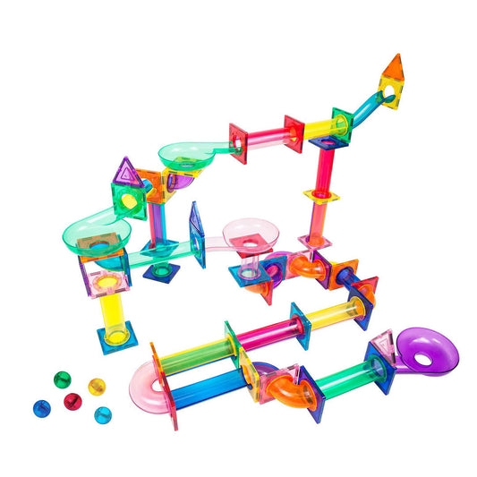 PicassoTiles 120pc Marble Run Magnetic Tile Children's Play Set