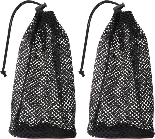 SING F LTD 2PCS Golf Ball Bag Nylon Drawstring Mesh Pouch Golf Ball Storage Bag for 48-56 Golf Balls Gym Bag Golf Accessory Outdoor Sports Supplies Black