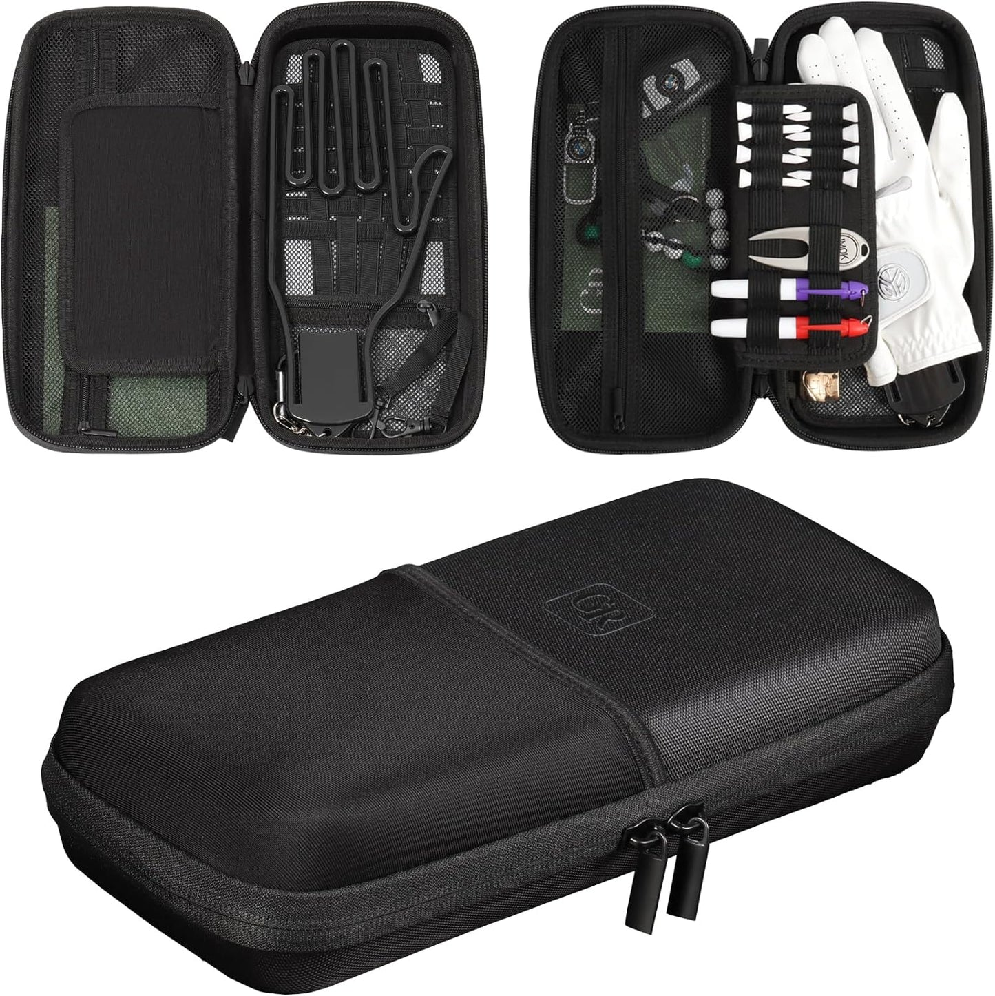 Golf Glove Holder Case with Glove Holder for Golf Club Bag, Golf Organizer Storage for Phone, Tees, Divot Tool, Ball Markers, Golf Accessories, for Men