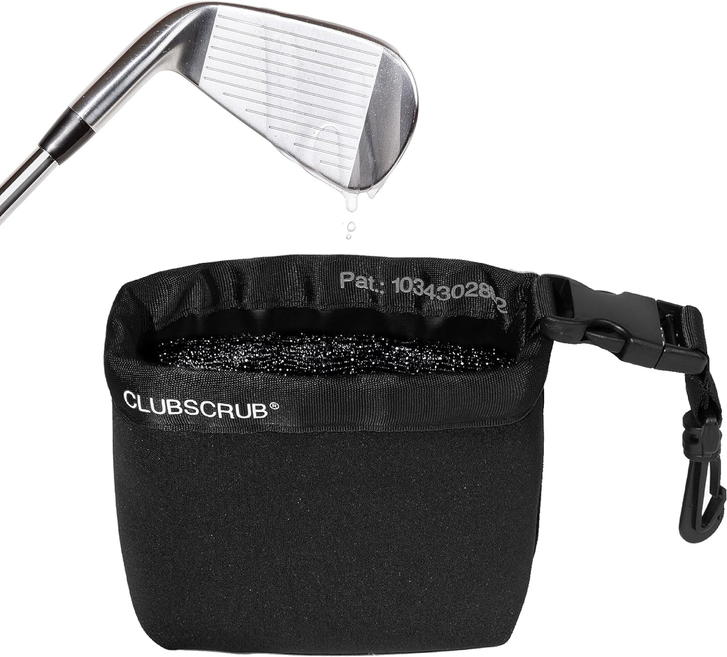 Golf Club and Golf Ball Cleaning Bag, Waterproof Clean Face Technology Liner, Detachable Clip, Machine Washable, Cleans Club Grooves, Dry Exterior (Neoprene or Microfiber Option Available)