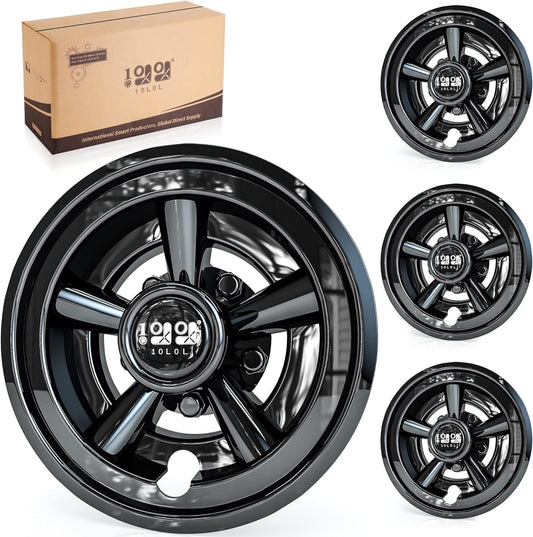 Universal Golf Cart Hubcaps 8 inch Set of 4 SS Chrome Wheel Covers for Golf Cart Club Car EZGO and Other Wheel Hubcaps