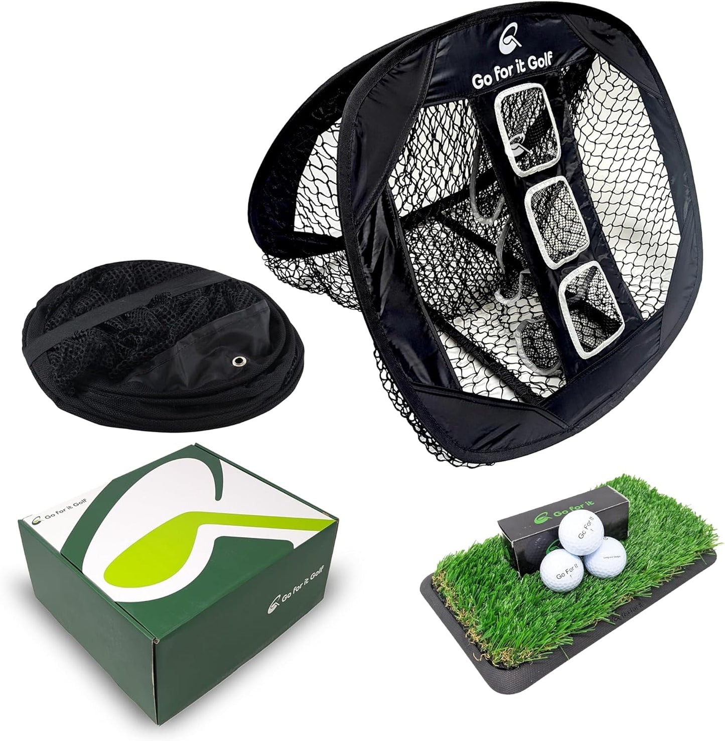 Box - Ultimate Golf Kit Essentials for Men & Women, Premium Golfing Accessories, Golfer Training Tools & Gear - Deluxe Box (Net/Turf/Balls)