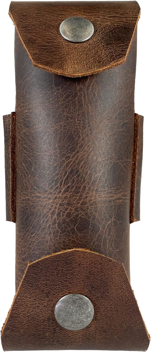 Hide & Drink, Vertical Golf Pouch Handmade from Full Grain Leather - Portable Ball Bag, Sports & Outdoors Accessories - Bourbon Brown