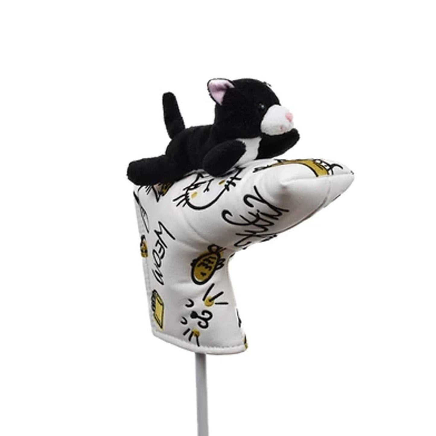 HOKUSHIN TRADING headcover white putter for pin type blade black cat ‎WHC1766