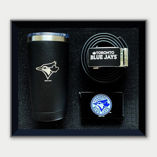 Blue Jays Low Ball, RFID Wallet, Ratchet Belt Gift Set