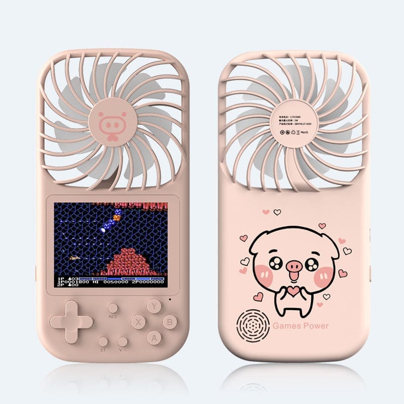 Gaming Mini Videogames Machine Player Mini Summer Handheld Fan Personal Games Console Fan for Office Outdoor Travel BENNYS