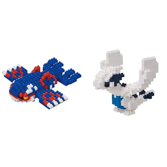Nanoblock Pokemon Kyogre Nbpm_063 & Lugia Nbpm_032 [Set Purchase] Pokemon Building Toys Set