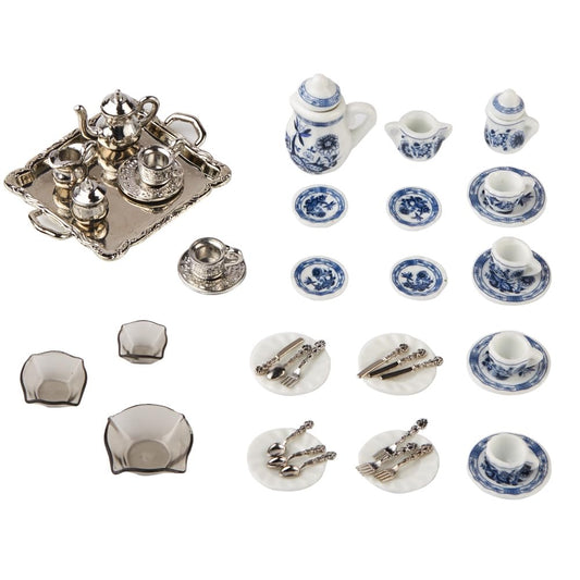 Remeehi Miniature Tableware Set 42Pc 4 Types Decor Dollhouse