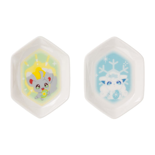 POKEMON CENTER ORIGINAL Die-Cut Bean Dish Set 2 Pcs Shinka No Ishi Minccino, Alolan Vulpix