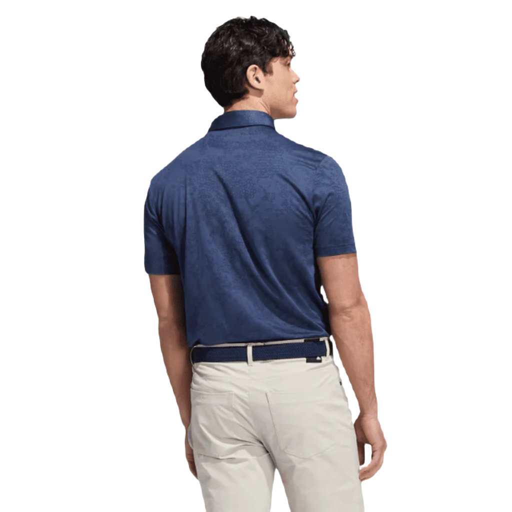 Adidas Jacquard Golf Polo Shirt - Navy