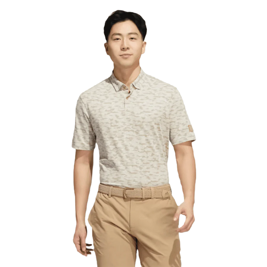 Adidas Go-To Camo-Print Golf Polo Shirt - Beige