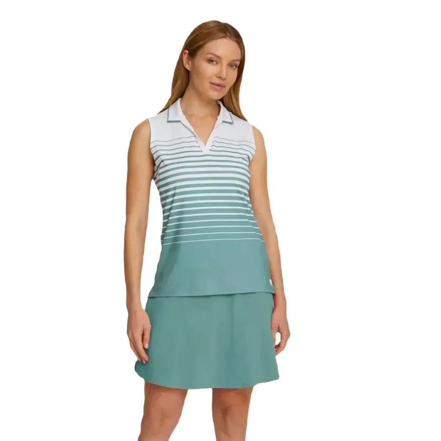 Puma Ladies MATTR Sleeveless Stripe Golf Polo