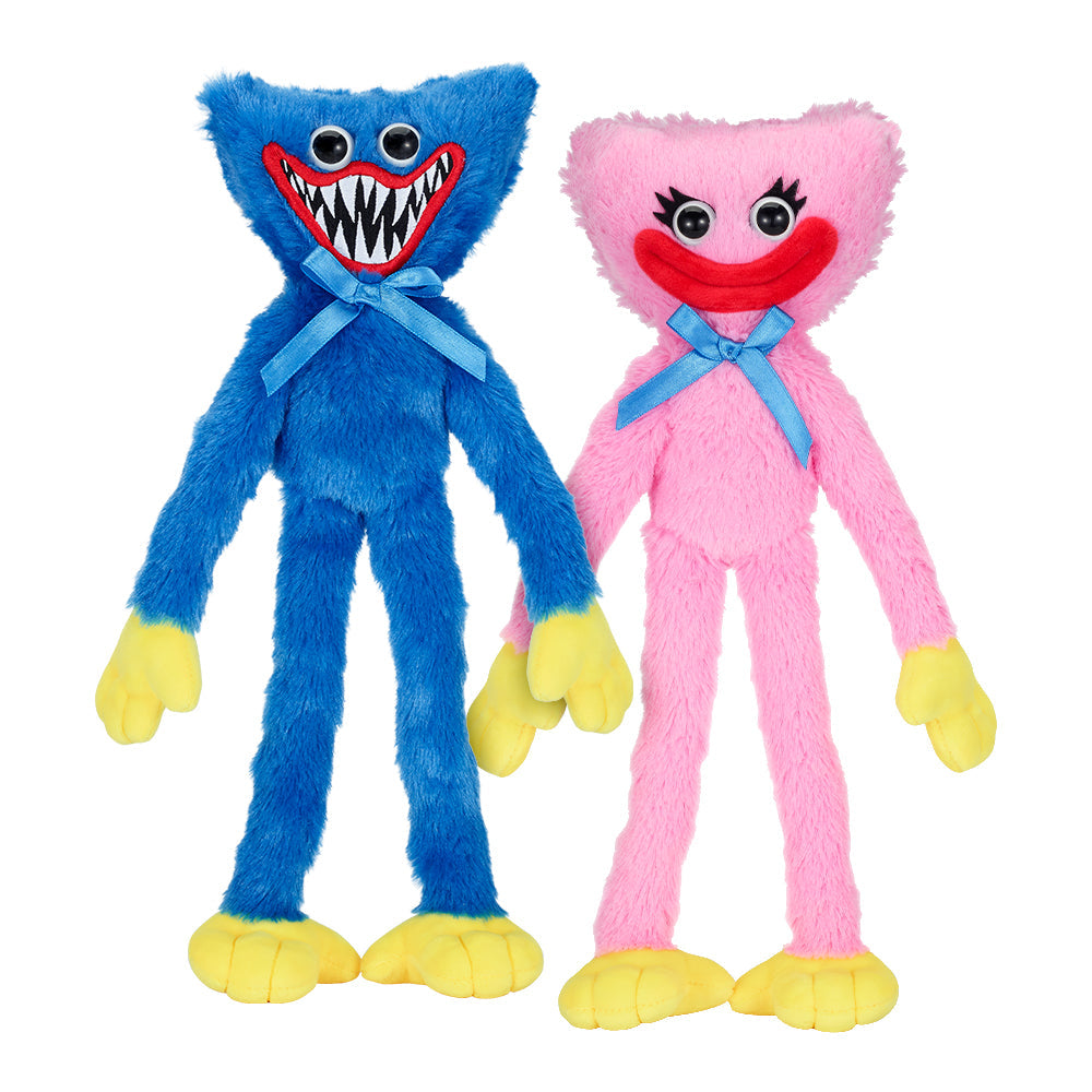 POPPY PLAYTIME - Scary Huggy Wuggy & Smillng Kissy Missy Plush 2-Pack (Two 14" Medium Plushies, Series 1) [OFFICIALLY LICENSED]